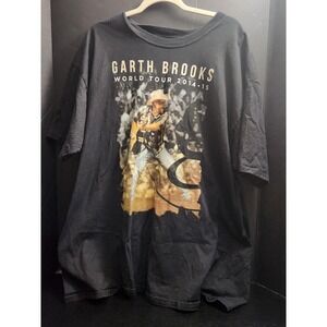 Garth Brooks World Tour 2014 2015 Black T Shirt Hanes Beefy 2XLG Concert